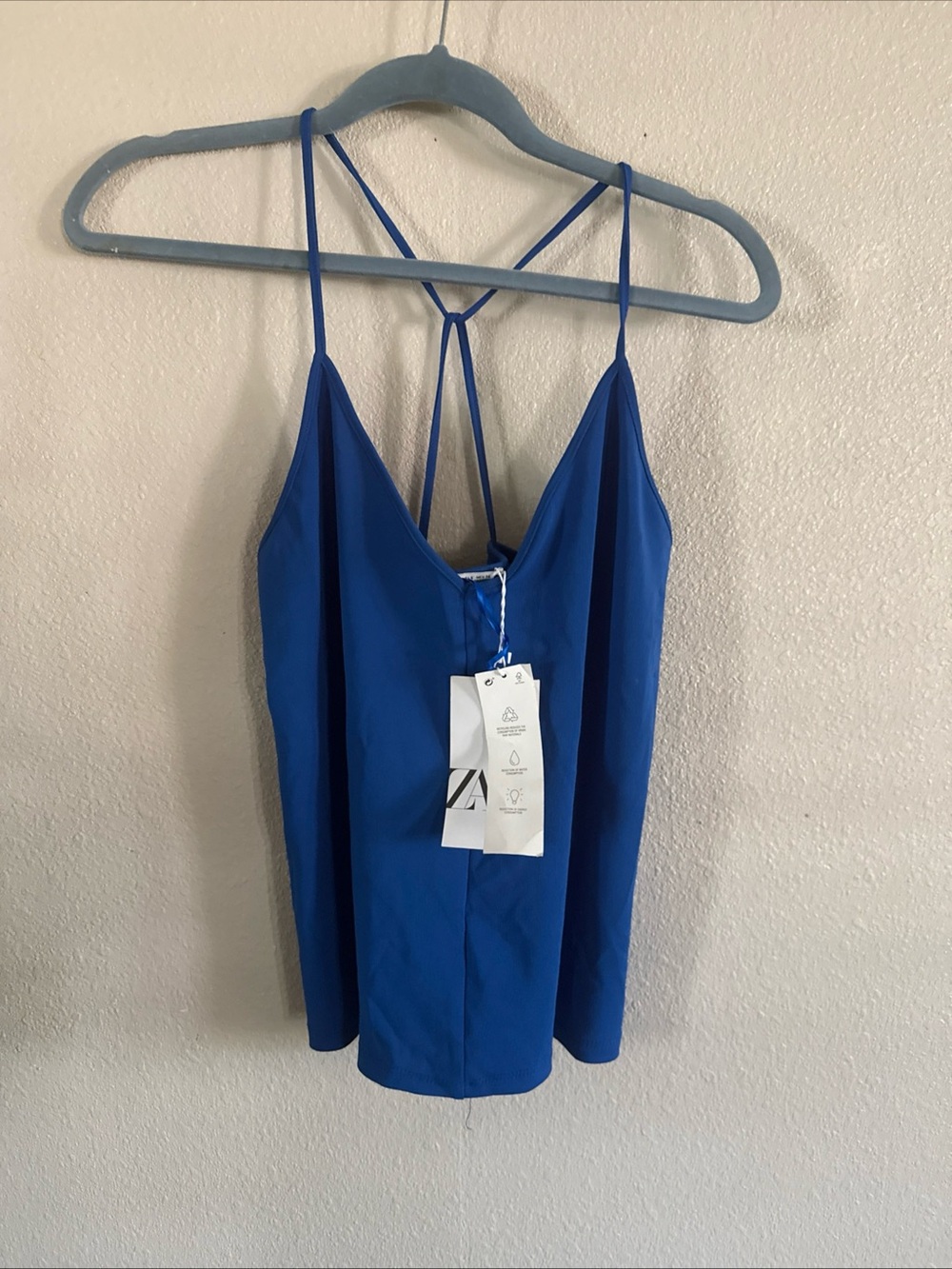 Zara Royal Blue Strappy V-Neck Tank